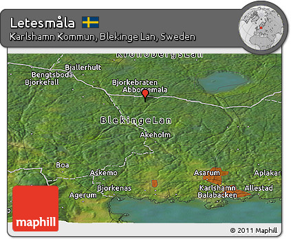 Satellite Panoramic Map of Letesmåla