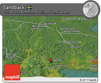 Satellite Panoramic Map of Sandbäck