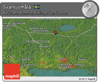 Satellite Panoramic Map of Svansjömåla