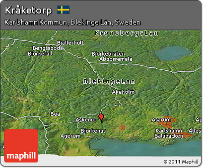 Satellite Panoramic Map of Kråketorp