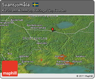 Satellite Panoramic Map of Svansjömåla