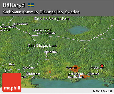 Satellite Panoramic Map of Hällaryd