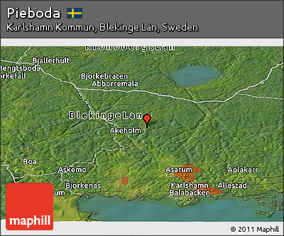 Satellite Panoramic Map of Pieboda