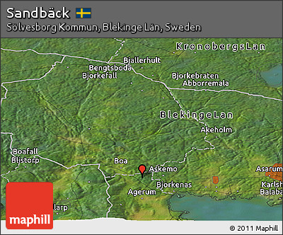 Satellite Panoramic Map of Sandbäck