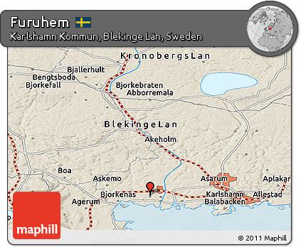 Shaded Relief Panoramic Map of Furuhem
