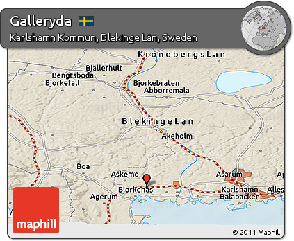 Shaded Relief Panoramic Map of Galleryda