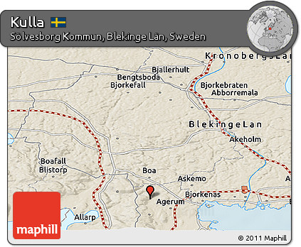 Shaded Relief Panoramic Map of Kulla