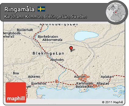 Shaded Relief Panoramic Map of Ringamåla