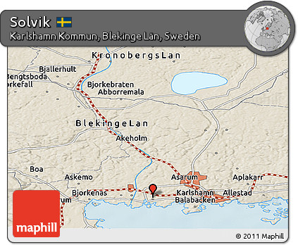 Shaded Relief Panoramic Map of Solvik