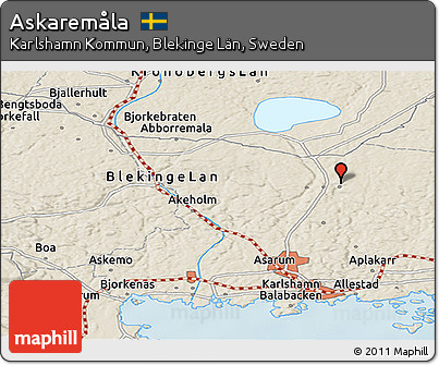 Shaded Relief Panoramic Map of Askaremåla