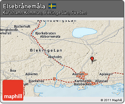 Shaded Relief Panoramic Map of Elsebrånemåla