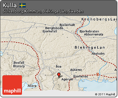 Shaded Relief Panoramic Map of Kulla
