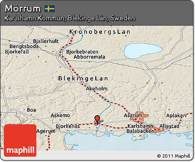 Shaded Relief Panoramic Map of Mörrum