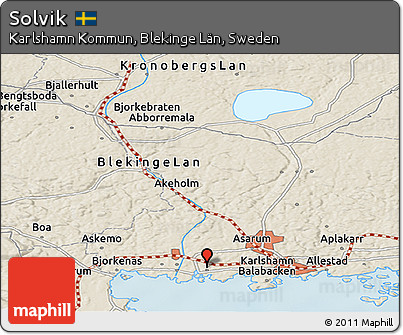 Shaded Relief Panoramic Map of Solvik