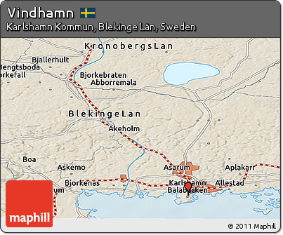 Shaded Relief Panoramic Map of Vindhamn
