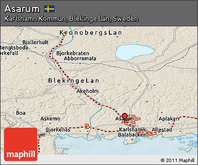 Shaded Relief Panoramic Map of Asarum