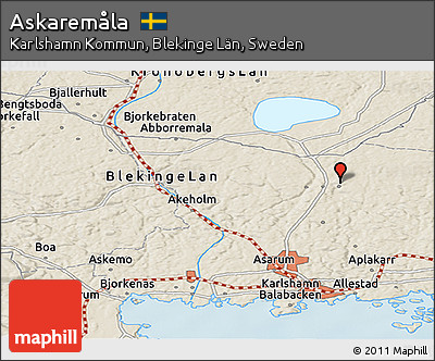 Shaded Relief Panoramic Map of Askaremåla