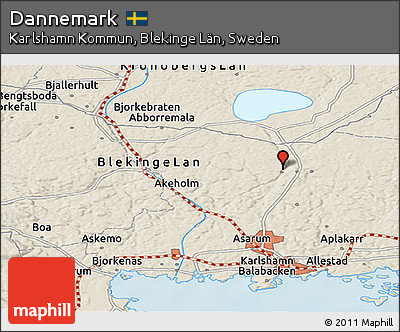 Shaded Relief Panoramic Map of Dannemark