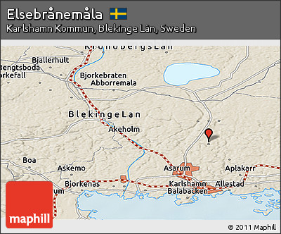 Shaded Relief Panoramic Map of Elsebrånemåla