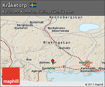 Shaded Relief Panoramic Map of Kråketorp