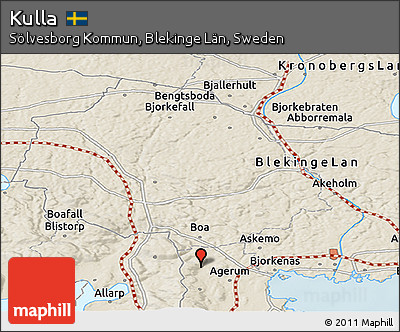 Shaded Relief Panoramic Map of Kulla