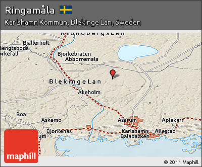 Shaded Relief Panoramic Map of Ringamåla