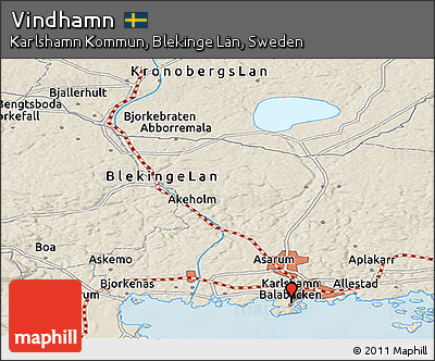 Shaded Relief Panoramic Map of Vindhamn