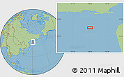 Savanna Style Location Map of the area around 56° 18' 50" N, 150° 31' 30" E
