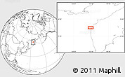 Blank Location Map of the area around 56° 18' 50" N, 155° 37' 30" E