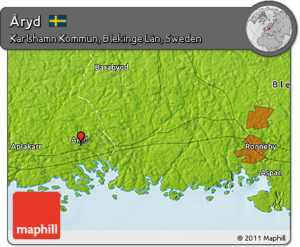 Physical 3D Map of Åryd