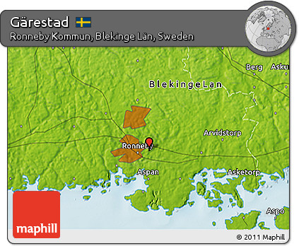 Physical 3D Map of Gärestad