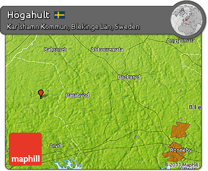 Physical 3D Map of Högahult