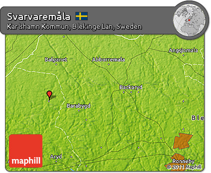 Physical 3D Map of Svarvaremåla
