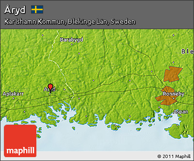 Physical 3D Map of Åryd