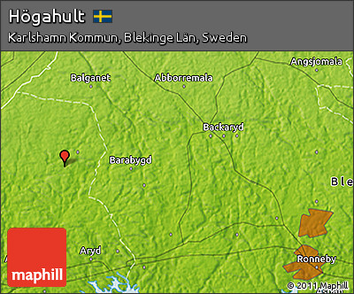 Physical 3D Map of Högahult