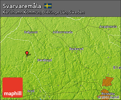Physical 3D Map of Svarvaremåla