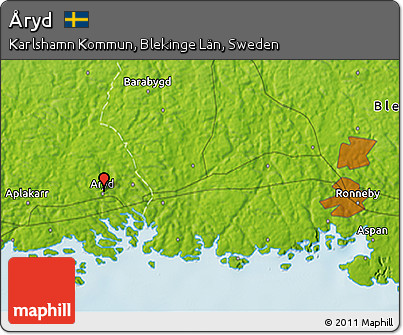 Physical 3D Map of Åryd