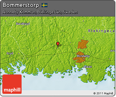 Physical 3D Map of Bommerstorp