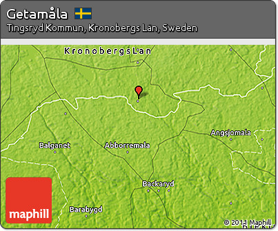 Physical 3D Map of Getamåla