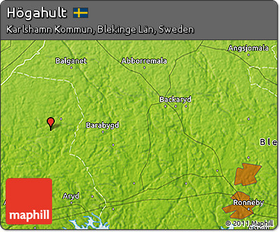 Physical 3D Map of Högahult