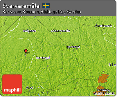 Physical 3D Map of Svarvaremåla