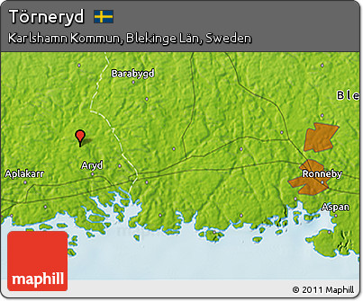 Physical 3D Map of Törneryd