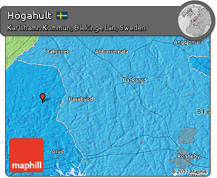 Political 3D Map of Högahult