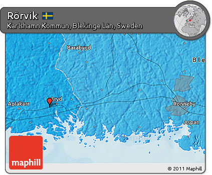 Political 3D Map of Rörvik