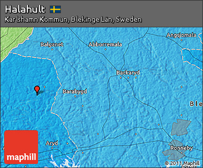 Political 3D Map of Halahult