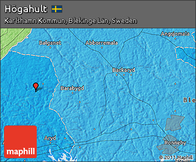 Political 3D Map of Högahult