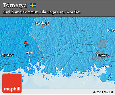 Political 3D Map of Törneryd