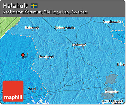 Political 3D Map of Halahult