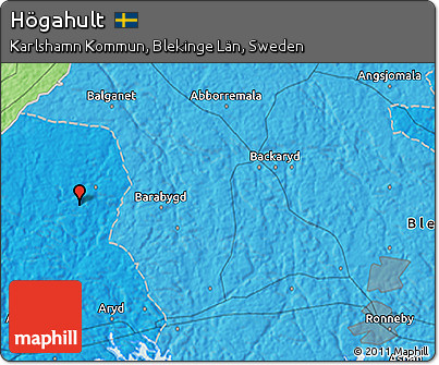 Political 3D Map of Högahult