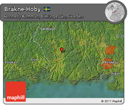 Satellite 3D Map of Bräkne-Hoby